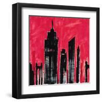 Red Cityscape-Paul Brent-Framed Art Print