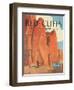 Red Cliffs Navajo Land, New Mexico - Vintage Santa Fe Railroad Travel Poster, 1950s-Willard Elms-Framed Art Print