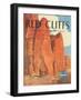 Red Cliffs Navajo Land, New Mexico - Vintage Santa Fe Railroad Travel Poster, 1950s-Willard Elms-Framed Art Print