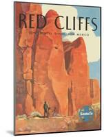 Red Cliffs Navajo Land, New Mexico - Vintage Santa Fe Railroad Travel Poster, 1950s-Willard Elms-Mounted Art Print