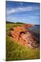 Red Cliffs of Prince Edward Island Atlantic Coast in Green Gables Shore, Pei, Canada.-elenathewise-Mounted Photographic Print