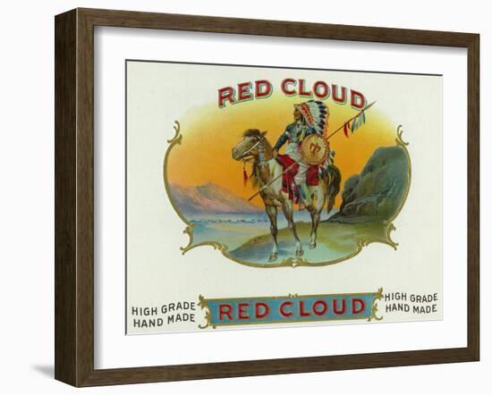 Red Cloud Brand Cigar Box Label-Lantern Press-Framed Art Print