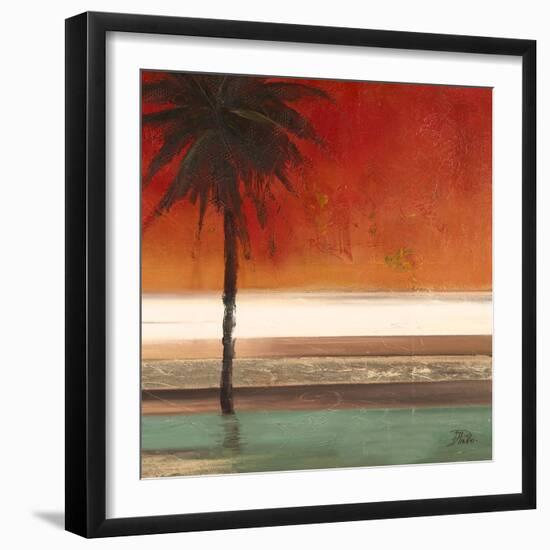 Red Coastal Palms Square II-Patricia Pinto-Framed Art Print