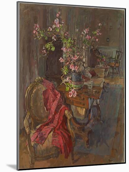 Red Coat with Geranium-Susan Ryder-Mounted Giclee Print