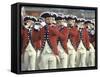 Red Coated Fifers of the US Army Marching in President Lyndon Johnson's Inaugural Parade-John Dominis-Framed Stretched Canvas