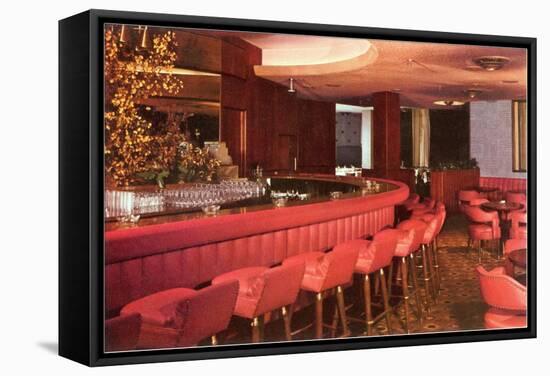 Red Cocktail Lounge-null-Framed Stretched Canvas