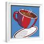 Red Coffee Cup On Blue-Ron Magnes-Framed Giclee Print