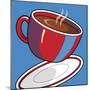 Red Coffee Cup On Blue-Ron Magnes-Mounted Giclee Print