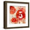 Red Collage Grunge Elements-null-Framed Art Print