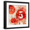 Red Collage Grunge Elements-null-Framed Art Print