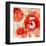 Red Collage Grunge Elements-null-Framed Art Print