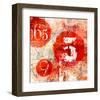 Red Collage Grunge Elements-null-Framed Art Print