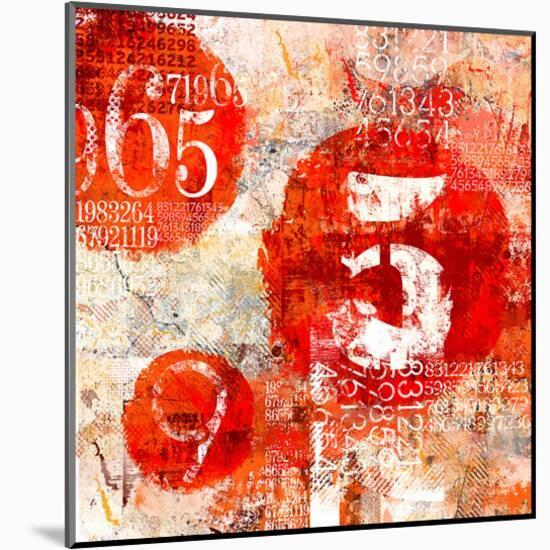 Red Collage Grunge Elements-null-Mounted Art Print