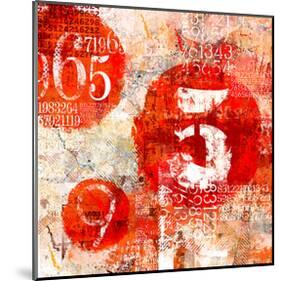 Red Collage Grunge Elements-null-Mounted Art Print