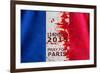 Red Color Dirt with Canvas Fabric Texture of the Flag France in Concept Pray for Paris , 13 Novemb-PinkOmelet-Framed Photographic Print