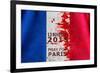 Red Color Dirt with Canvas Fabric Texture of the Flag France in Concept Pray for Paris , 13 Novemb-PinkOmelet-Framed Photographic Print