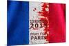 Red Color Dirt with Canvas Fabric Texture of the Flag France in Concept Pray for Paris , 13 Novemb-PinkOmelet-Mounted Photographic Print