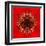 Red Concentric Flower Center: Mandala Kaleidoscopic Design-tr3gi-Framed Art Print