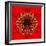 Red Concentric Flower Center: Mandala Kaleidoscopic Design-tr3gi-Framed Art Print