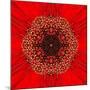 Red Concentric Flower Center: Mandala Kaleidoscopic Design-tr3gi-Mounted Art Print