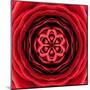 Red Concentric Flower Center: Mandala Kaleidoscopic Design-tr3gi-Mounted Art Print