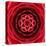 Red Concentric Flower Center: Mandala Kaleidoscopic Design-tr3gi-Stretched Canvas