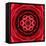 Red Concentric Flower Center: Mandala Kaleidoscopic Design-tr3gi-Framed Stretched Canvas