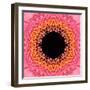 Red Concentric Flower Center: Mandala Kaleidoscopic Design-tr3gi-Framed Art Print