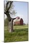 Red Corn Crib in Mid-May, Genoa, Illinois, USA-Lynn M^ Stone-Mounted Photographic Print