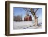 Red Corn Crib in Snow, Genoa, Illinois, USA-Lynn M^ Stone-Framed Photographic Print