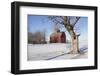 Red Corn Crib in Snow, Genoa, Illinois, USA-Lynn M^ Stone-Framed Photographic Print