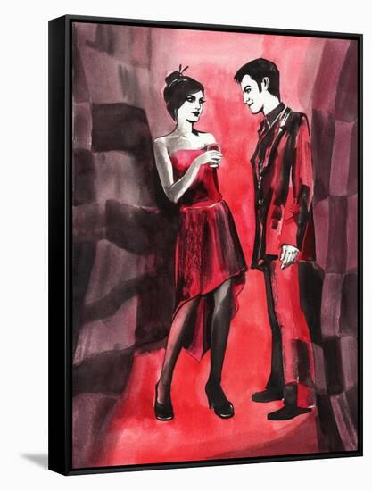 Red Couple-Surovtseva-Framed Stretched Canvas