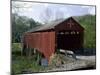 Red Covered Bridge-null-Mounted Photographic Print