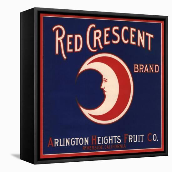 Red Crescent Brand - Riverside, California - Citrus Crate Label-Lantern Press-Framed Stretched Canvas