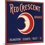 Red Crescent Brand - Riverside, California - Citrus Crate Label-Lantern Press-Mounted Art Print