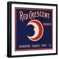 Red Crescent Brand - Riverside, California - Citrus Crate Label-Lantern Press-Framed Art Print