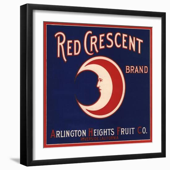 Red Crescent Brand - Riverside, California - Citrus Crate Label-Lantern Press-Framed Art Print