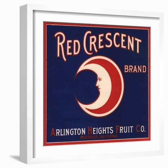 Red Crescent Brand - Riverside, California - Citrus Crate Label-Lantern Press-Framed Art Print