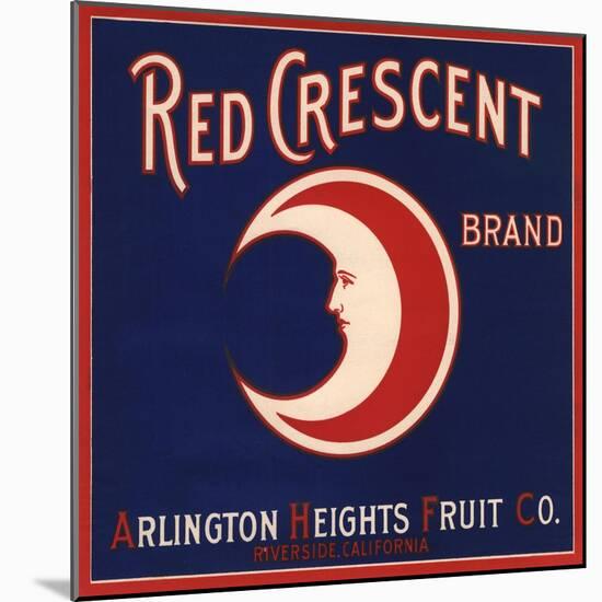 Red Crescent Brand - Riverside, California - Citrus Crate Label-Lantern Press-Mounted Art Print