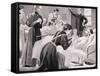 Red Cross Administrator Clara Barton and Nurses with Patients-null-Framed Stretched Canvas