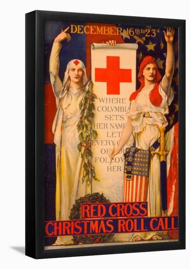 Red Cross Christmas Roll Call Vintage Ad Poster Print-null-Framed Poster