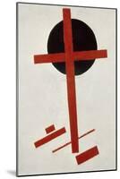Red Cross on Black Circle, after 1914-Kasimir Malevich-Mounted Giclee Print