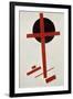 Red Cross on Black Circle, after 1914-Kasimir Malevich-Framed Premium Giclee Print