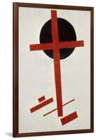 Red Cross on Black Circle, after 1914-Kasimir Malevich-Framed Giclee Print