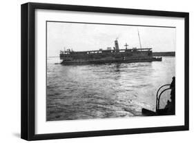 Red Cross River Boat Going Up the Tigris River, Mesopotamia, WWI, 1918-null-Framed Giclee Print