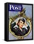 "Red Cross Volunteer," Saturday Evening Post Cover, March 13, 1943-George Garland-Framed Stretched Canvas
