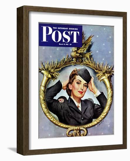 "Red Cross Volunteer," Saturday Evening Post Cover, March 13, 1943-George Garland-Framed Premium Giclee Print