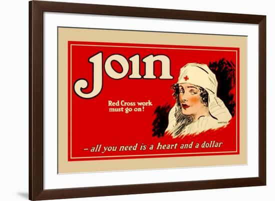 Red Cross Work Must Go On!-Dexter-Framed Premium Giclee Print