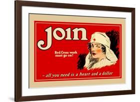 Red Cross Work Must Go On!-Dexter-Framed Premium Giclee Print