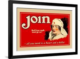 Red Cross Work Must Go On!-Dexter-Framed Premium Giclee Print